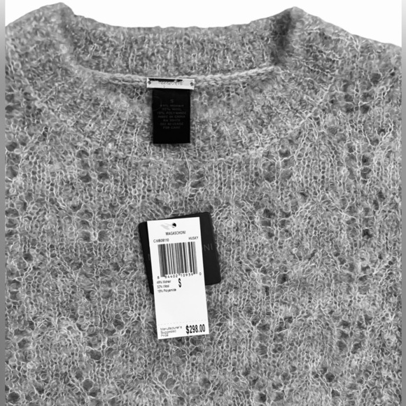 Magaschoni Women’s Small Gray Mohair Wool Blend Sweater Soft NWT - Picture 5 of 5